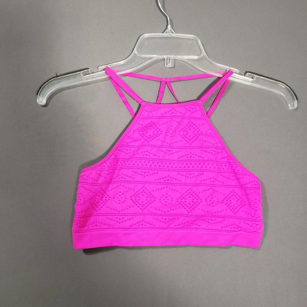 Victoria's Secret High Neck Strappy Bra, Hot Pink, Medium